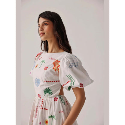 NOIB Lyla Midi Dress - Ecru