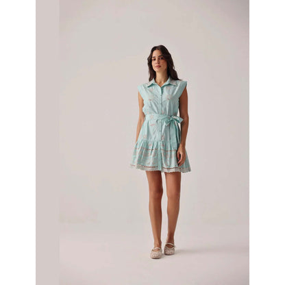 NOIB Vega Mini Dress - Aqua