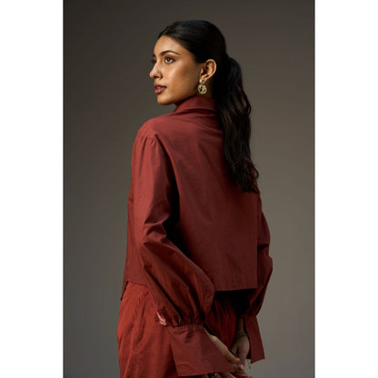 nona Lehr Cropped Shirt-Rust