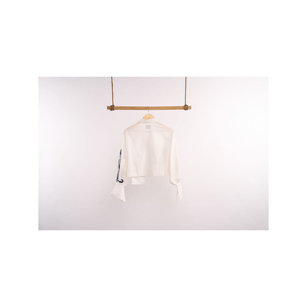 nona Lehr Cropped Shirt-White