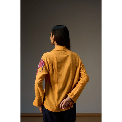 nona Lehr Pleated Shirt-Mustard