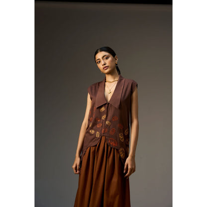 nona Lehr Asymmetric Shirt-Brown