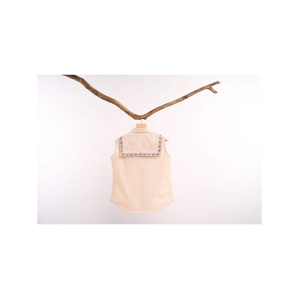 nona Lehr Yoke Shirt-Beige