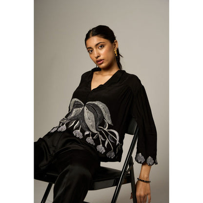 nona Lehr Flared Shirt-Black