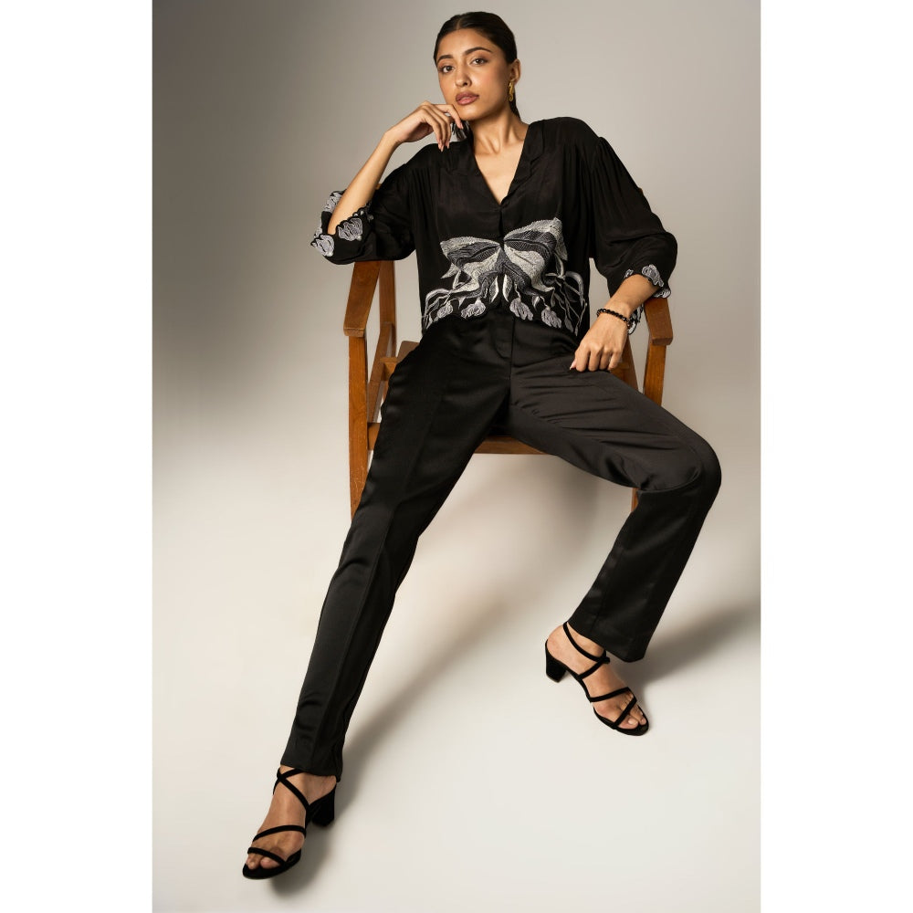 nona Lehr Flared Shirt-Black