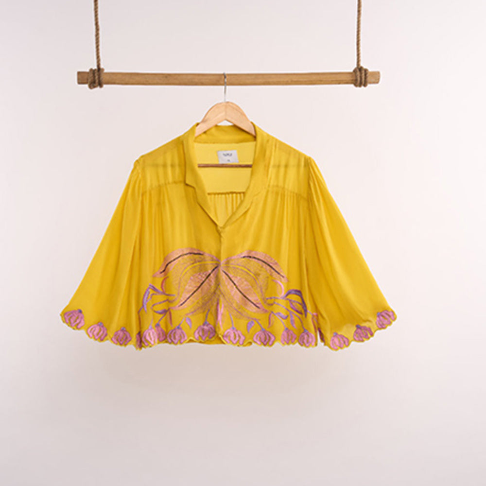 nona Lehr Flared Shirt-Yellow