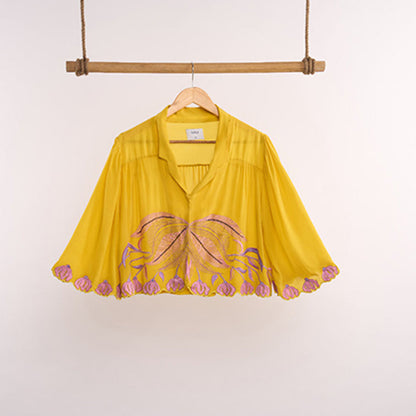 nona Lehr Flared Shirt-Yellow
