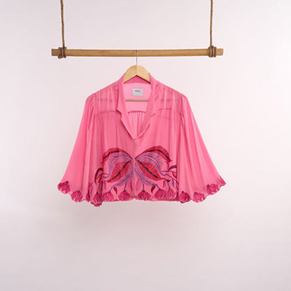 nona Lehr Flared Shirt-Pink