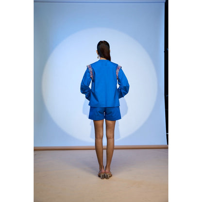 nona Lehr Curvy Shirt-Blue