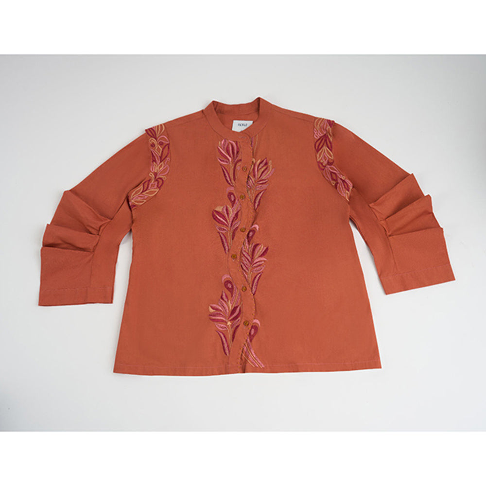 nona Lehr Curvy Shirt-Rust