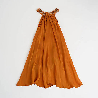 nona Orange Lehr Halter Top