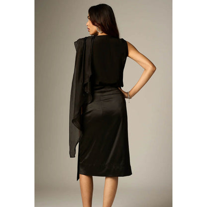 nona Black Lehr Scarf Top