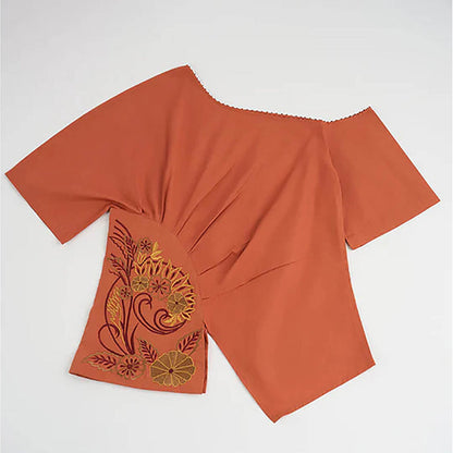 nona Rust Lehr Peplum Top