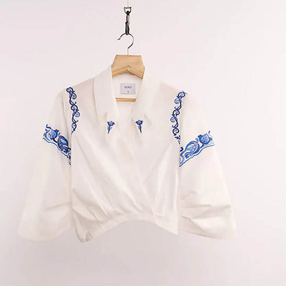 nona White Lehr Overlapped Top
