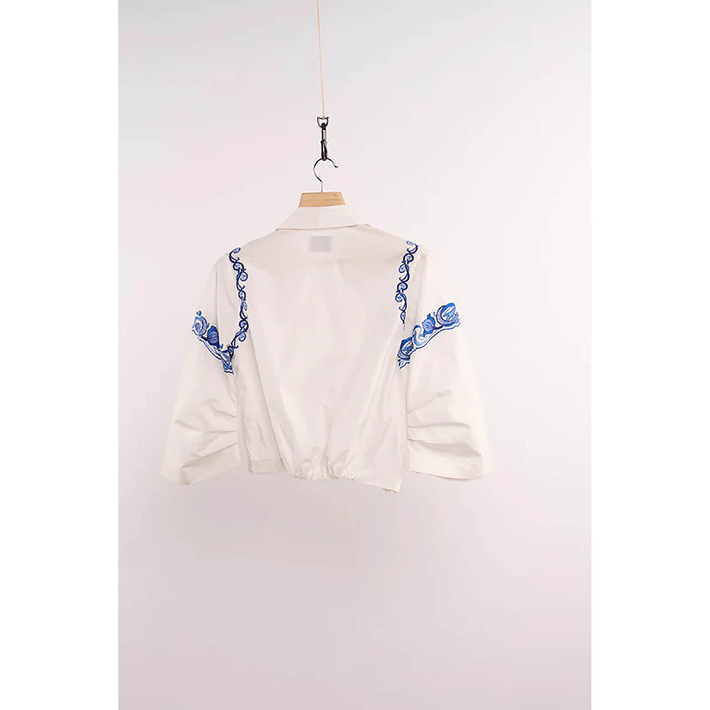 nona White Lehr Overlapped Top