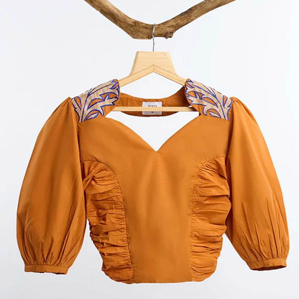 nona Rust Lehr Bow Tie Cropped Top