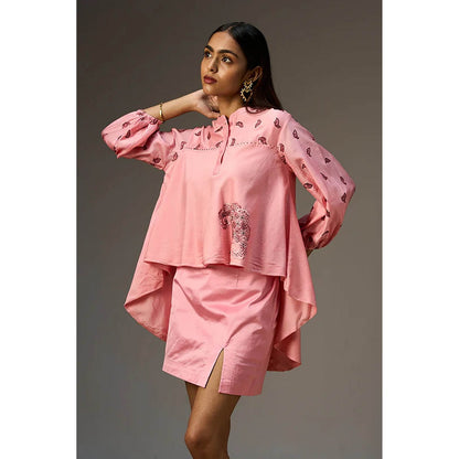 nona Pink Lehr High Low Top