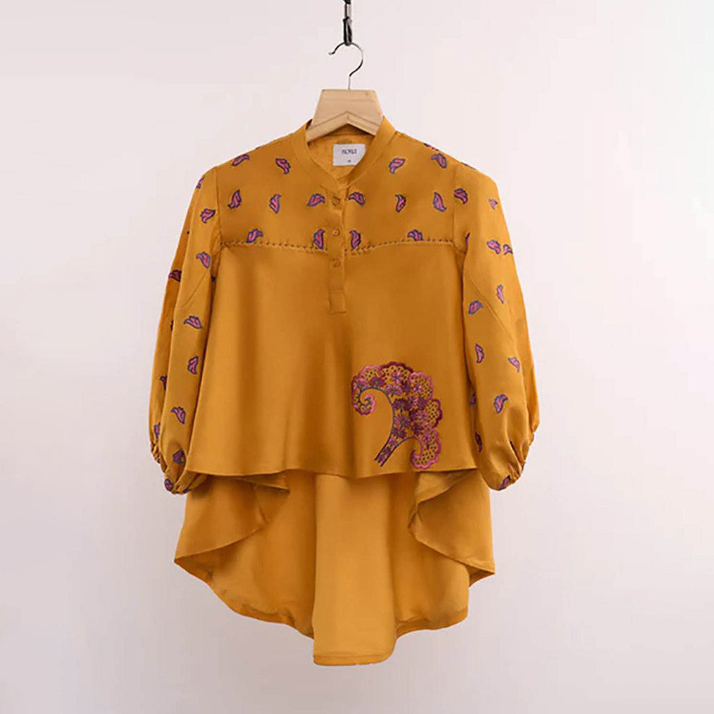 nona Mustard Lehr High Low Top