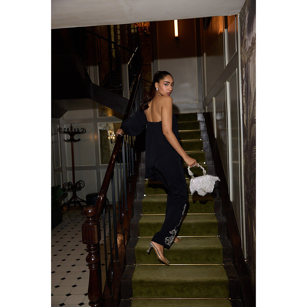 nona Aira Floral Co-Ord Set - Black