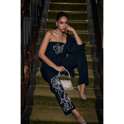 nona Aira Floral Co-Ord Set - Black