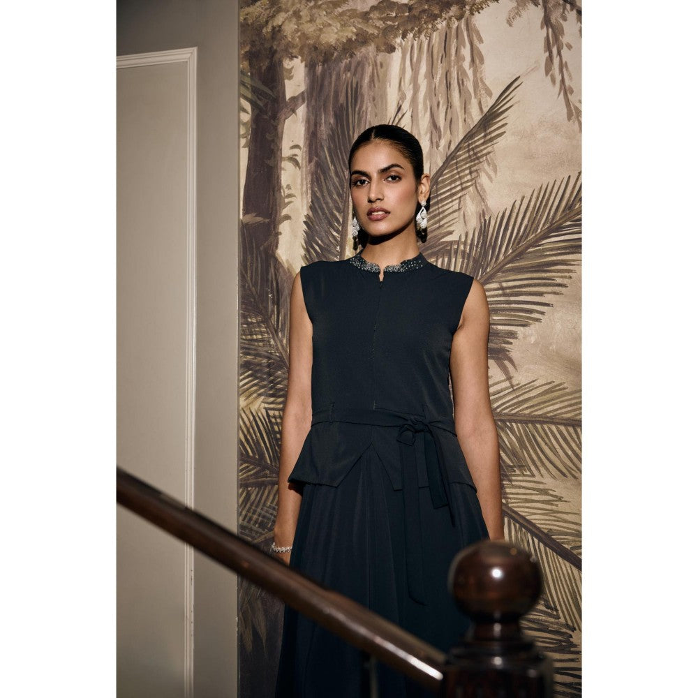 nona Womens Black Dress with Belt