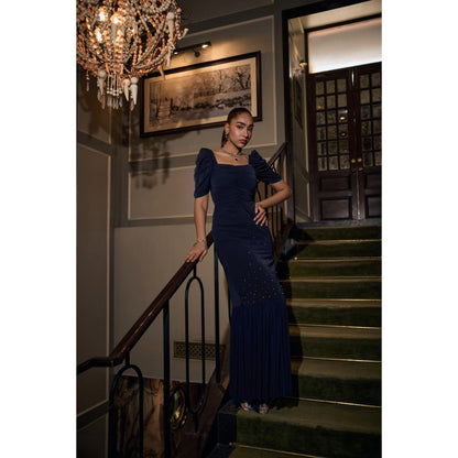 nona Womens Navy Blue Dress