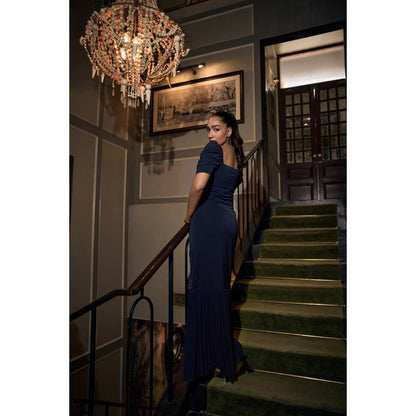 nona Womens Navy Blue Dress