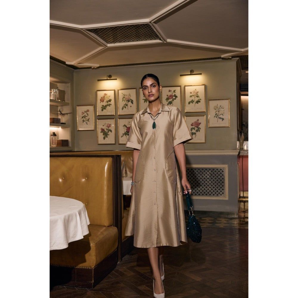 nona Womens Beige Dress
