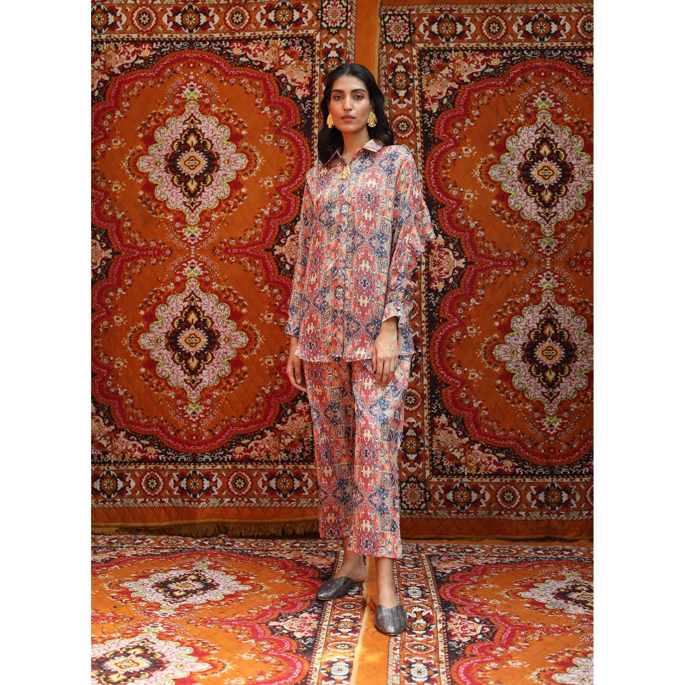 NORN Orange Taza Printed Pants