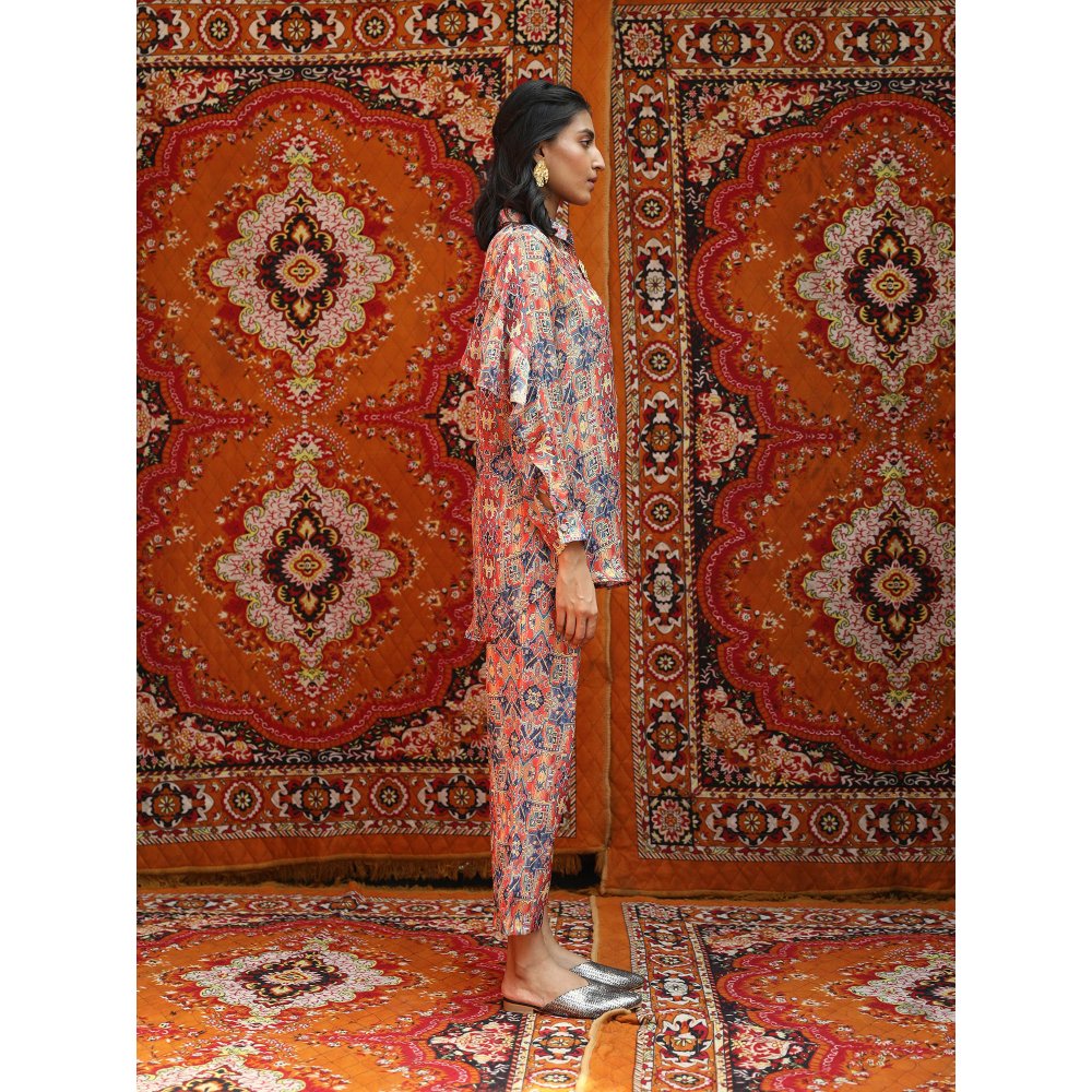 NORN Orange Taza Printed Pants