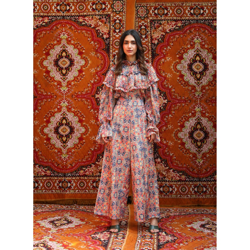 NORN Multi-Color Taza Gypsy Top & High Rise Pants