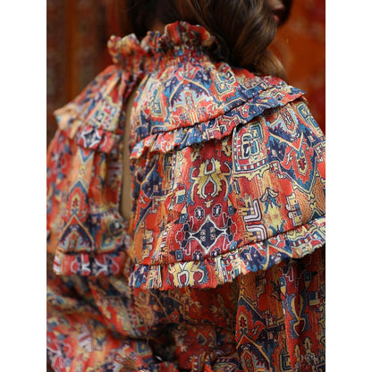 NORN Multi-Color Taza Gypsy Top & High Rise Pants