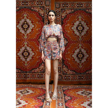 NORN Orange Taza Rad Crop Top & Shorts