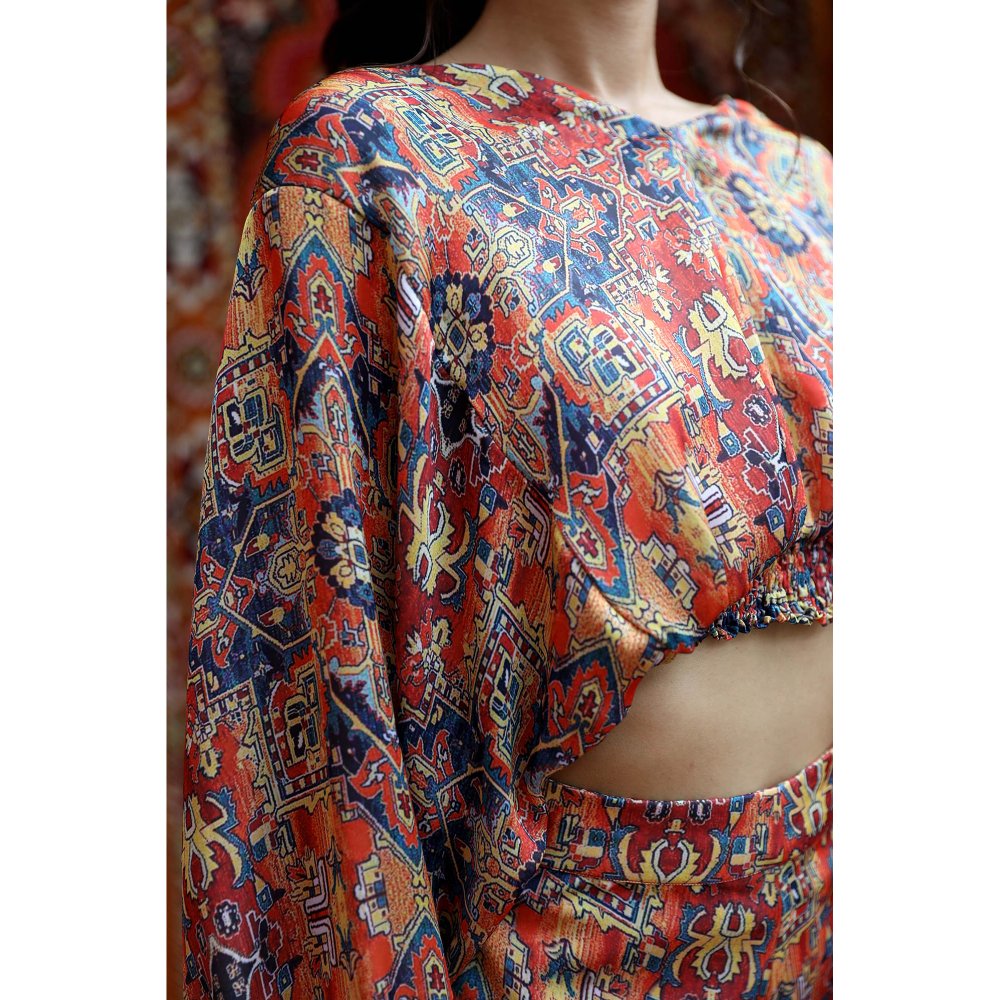 NORN Orange Taza Rad Crop Top & Shorts