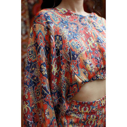 NORN Orange Taza Rad Crop Top & Shorts