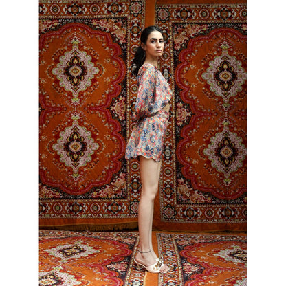 NORN Orange Taza Rad Crop Top & Shorts