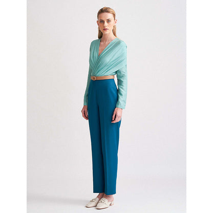 Notebook Sarah Aqua Green & Ocean Blue Jumpsuit with Belt (Set of 2)
