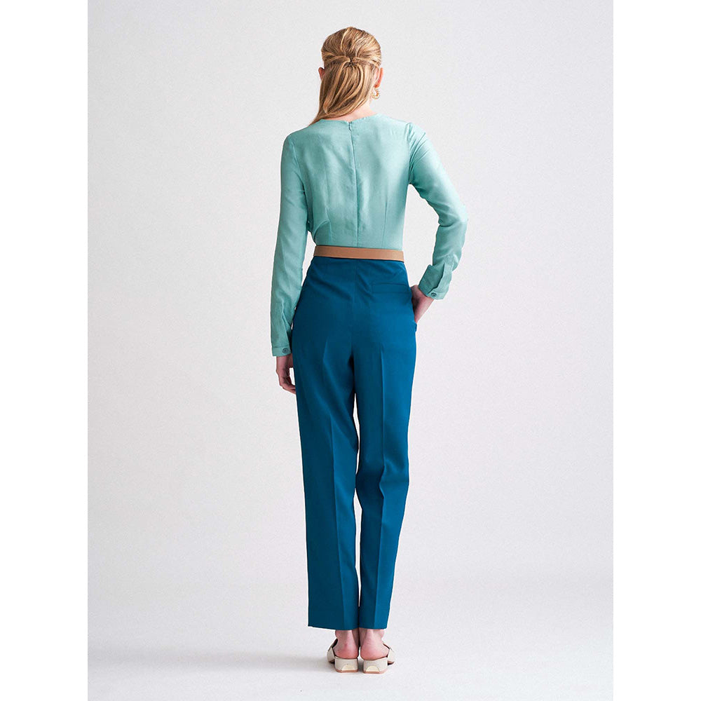 Notebook Sarah Aqua Green & Ocean Blue Jumpsuit with Belt (Set of 2)