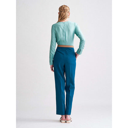 Notebook Sarah Aqua Green & Ocean Blue Jumpsuit with Belt (Set of 2)