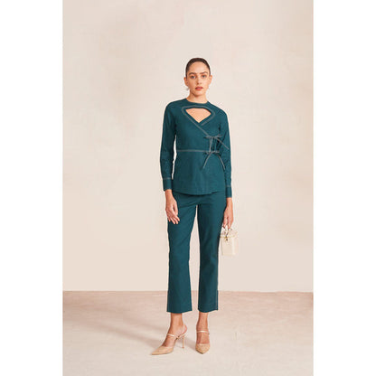 Notebook Women Teal Adrian Top with Pant Co-Ord's