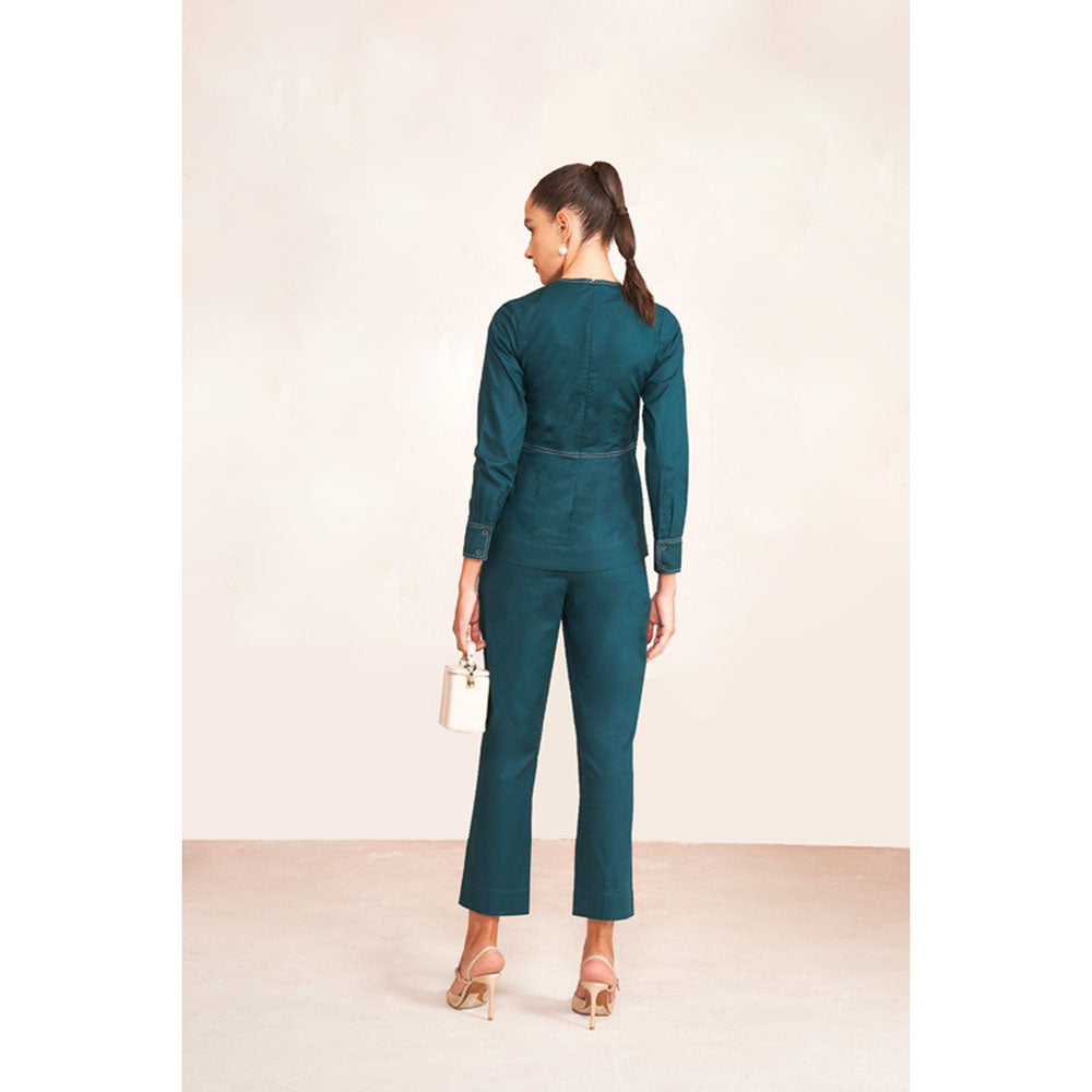 Notebook Women Teal Adrian Top with Pant Co-Ord's