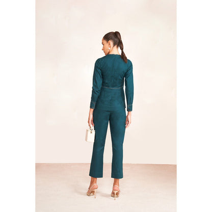 Notebook Women Teal Adrian Top with Pant Co-Ord's