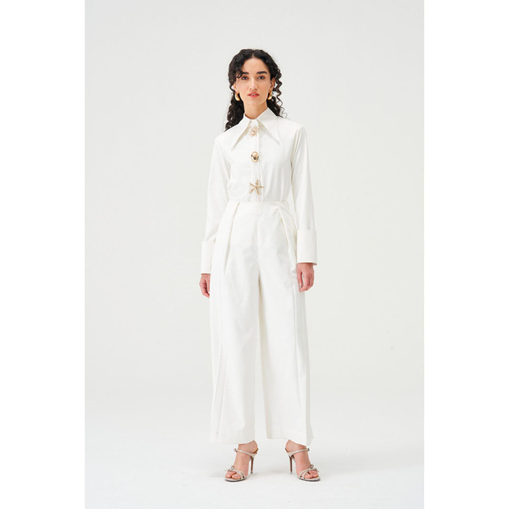 Notebook Women Ivory Anastasia Top with Pant Co-Ord's