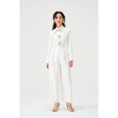 Notebook Women Ivory Anastasia Top with Pant Co-Ord's