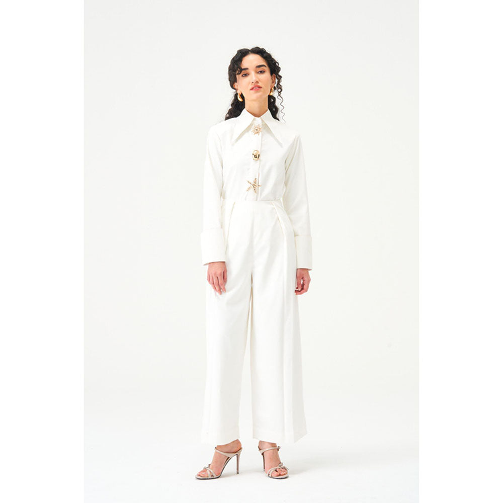 Notebook Women Ivory Anastasia Top with Pant Co-Ord's