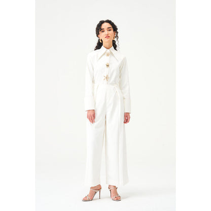 Notebook Women Ivory Anastasia Top with Pant Co-Ord's