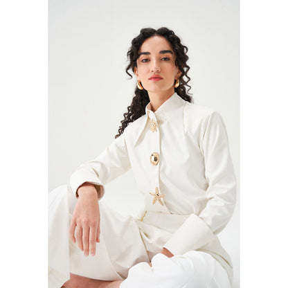Notebook Women Ivory Anastasia Top with Pant Co-Ord's