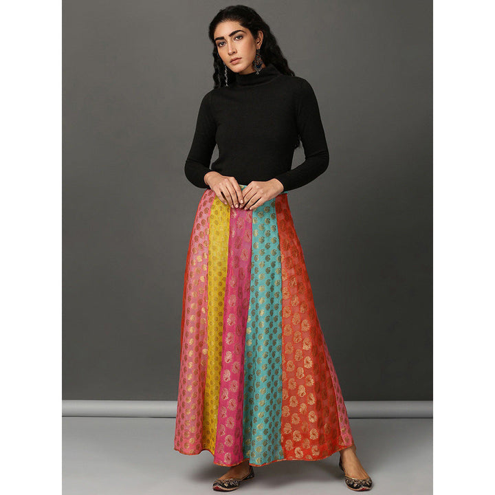 Nuhh Multi-Color Georgette Panel Skirt
