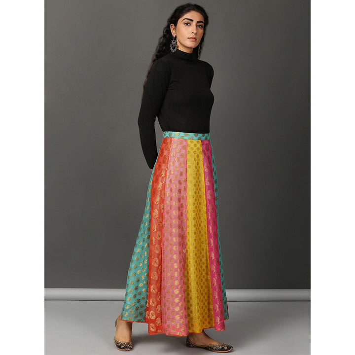 Nuhh Multi-Color Georgette Panel Skirt