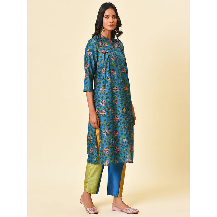 Nuhh Carefree and Colourful Printed Kurta with Colour Block Pant (Set of 2)